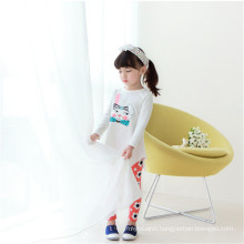 Autumn Girls White T-shirts Long Tail T Shirt, Plain No Brand T-shirt Dress For Kids